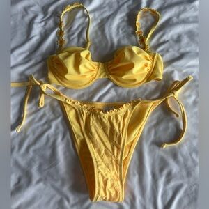 Yellow Floral Bikini Set